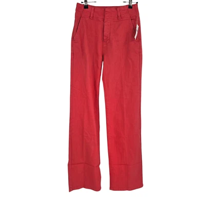 Anthropologie Pilcro & The Letterpress 牛仔裤粉色直筒阔腿全新带标签 25 码 — 第 1/4 张图片