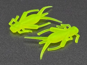 (20) 1.25" Mighty Cricket "Chartreuse " Panfish Jig Crawfish Lure Soft Plastic - Picture 1 of 2