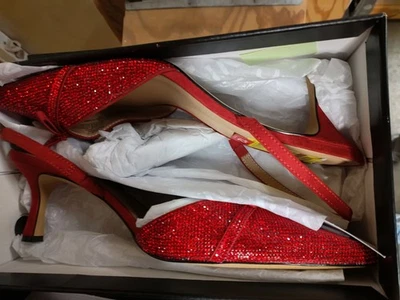 INC International Concepts Gelsey Slingback 12 M punta puntiaguda roja. Brillo rojo.  Foto 1 de 2