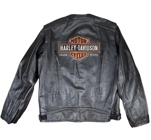 Harley Davidson ROADWAY Lederjacke Logo bestickt hinten Damen Large - Bild 1 von 9