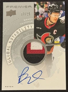 Camiseta deportiva Brady Tkachuk 2023-24 Premier Global Notability Patch Auto/25 #GNA-BT - Imagen 1 de 2