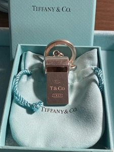 Tiffany & Co. 1837 Whistle Key Ring 925 Sterling Silver - With Box Dust Pouch - Picture 1 of 4