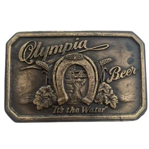 Bergamont Latón Olympia Cerveza Herradura Publicidad Cinturón Hebilla Edición Limitada - Imagen 1 de 3