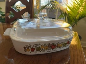 Vintage 1972-79 A-10-B Spice of Life, Le Romarin Corning Ware w/Pyrex A-12-C Lid - Picture 1 of 9