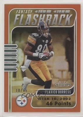2020 Panini Absolute Fantasy Flashback Spectrum Orange /75 Plaxico Burress #PB - Image 1 of 2