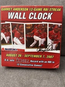 Garret Anderson 12-Game RBI Streak Wall Clock Autographed Box Anaheim Angels LAA - Picture 1 of 7
