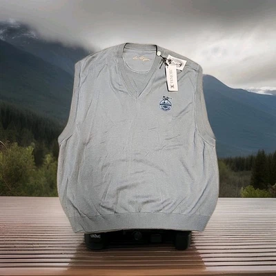 Bank of America Colonial Logo Gris Ben Hogan Tencel Suéter Chaleco Para Hombres Grande Foto 1 de 4