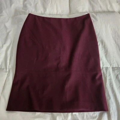 Jil Sander Wool Skirt Burgandy Knee Length Lined 38 IT US 8 - Image 1 of 4