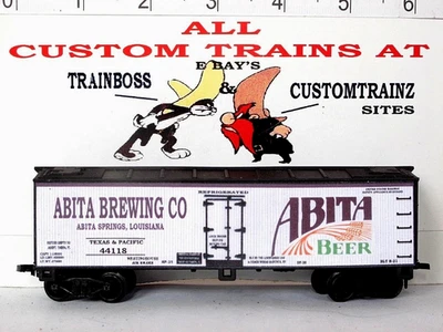 HO SCALE CUSTOM LETTERED ABITA BEER 🍺🍺🍺🍺 REEFER. - Image 1 of 4