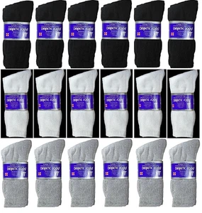 Wholesale Bulk Mens Diabetic Crew Socks Health Circulatory Size 9-11,10-13,13-15 - Picture 1 of 9