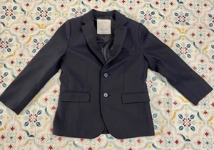 Zara Boys Collection Navy Suit Jacket, Size 7, Extrafine Wool, Tailored Fit - Picture 1 of 5