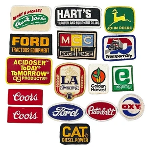 Vintage Patch Lot of 16 - Trucker Farm Tractor Ford Deere CAT Peterbilt Coors - Picture 1 of 9