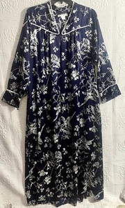 Vintage Christian Dior Nightgown Blue White Floral Silky Stunning - Picture 1 of 5