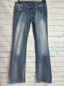Miss Me Denim Jeans Boot Cut Strass Verzierung Cowgirl Taille 28/29 Schrittlänge 33 - Bild 1 von 17