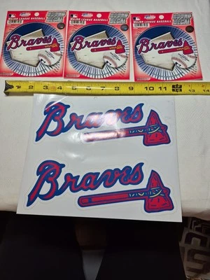 Lot of 4  MLB Atlanta Braves Baseball Decals Stickers Rico Industries  - Image 1 of 3