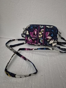 Vera Bradley Umhängetasche Geldbörse blau Blumen mit Riemen - Bild 1 von 8