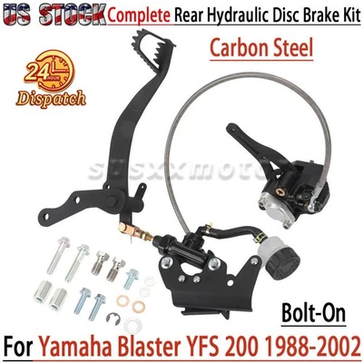 For Yamaha Blaster YFS200 Rear Hydraulic Brake Kit 88-02 w/ Braided Line Caliper Foto 1 de 4