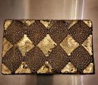 Vintage 1950's Gold & Black Beaded Sequin Clutch Envelope Stlyle Purse 