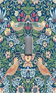 ART NOUVEAU MORRIS STRAWBERRY THIEF GREEN BLUE Light Switchplate Wall Outlet - Picture 1 of 26