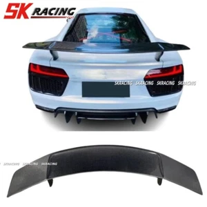 Carbon Fiber Rear Wing Trunk Spoiler Wing 1PCS For Audi R8 V10 2017-2023 V Style - Picture 1 of 22