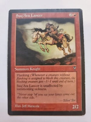 MTG Magic The Gathering Card Suq Ata Lancer Summon Knight Red Visions 1996 - Image 1 of 2