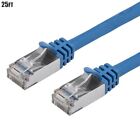 25Ft Cat7 Rj45 Shielded S/Ftp Ethernet Lan Network Patch Cable 600Mhz 26Awg Blue