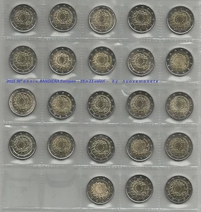 TUTTI I 2 EURO 2015 fdc "30° BANDIERA EUROPEA" SCEGLI QUELLI CHE TI INTERESSANO - Picture 1 of 23
