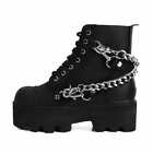 T.U.K. Dino Lug Boot Black Vegan Leather Chain & Bondage Strap