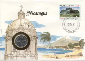 toller Umschlag NICARAGUA Münze COIN money 50 cts 1983 new unc - Bild 1 von 1