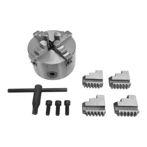 4" Lathe Chuck 4 Jaw Self Centering Scroll Lathe Chuck Solid Jaws Lathing Plain - Picture 1 of 4