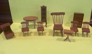 Wooden Dollhouse Furniture 1:12 Lot - Picture 1 of 2