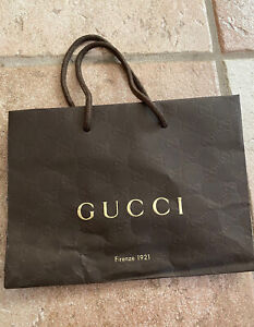 Used Gucci â€œFirenze 1921â€� Authentic Gift Paper Shopping Bag Small Brown 9x7x2.5â€�