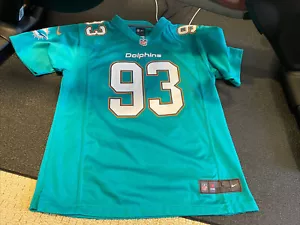 Nike Kid Miami Dolphins Jersey #93 NFL Football In SHORT SLEEVE - Size Large - Picture 1 of 4