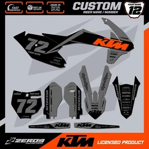 KTM SX 85 MOTOCROSS GRAPHICS CUSTOM MX GRAPHICS KIT DECALS STICKERS TUFF GRY/BLK - Picture 1 of 8