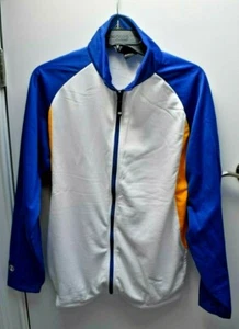 New Women's Royal Blue White Yellow Gold Fleece Warm Up Fullzip Track Jacket S - Picture 1 of 2