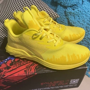 New Soulsfeng West Bay Yellow Unisex Knitted Sneakers Running Shoes Men's 16.5 - Picture 1 of 17
