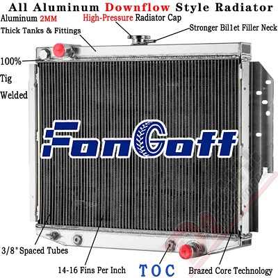 Radiador 3 filas para Chrysler LeBaron 1976-89/Dodge Aspen/Plymouth Gran Fury 5,9 L Foto 1 de 4