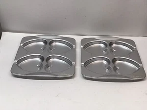 WILTON'S 4 HEART Valentines  CAKE/COOKIE PANS TWO Pans - Picture 1 of 7