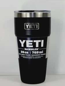 YETI Rambler 26 oz Cup Travel Tumbler w/Lid Black NEW - Picture 1 of 8