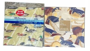 Vintage Duck Gift Wrap 2 Different New Sealed Packages Mallard Hunting Game Clay - Picture 1 of 2