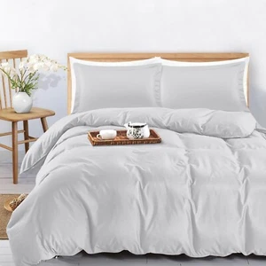 Duvet Cover Set with Pillow Shams Lightweight Quilt Covers Sets Twin Queen King - Picture 1 of 118