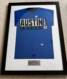 Framed WWE Austin Theory Autographed Blue T-Shirt | Limited Edition #3 of 10 - Picture 1 of 6
