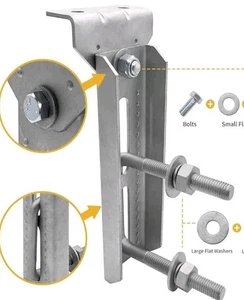 Kit de soporte de litera superior giratorio galvanizado de 8" de 4 piezas para remolque de barco - Imagen 1 de 7