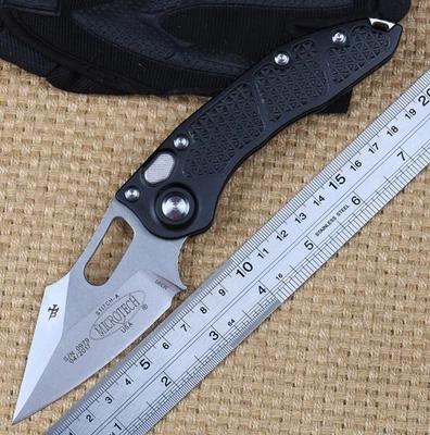 Cuchillo Plegable de Bolsillo Hoja de Acero Inoxidable D2 Mango de Aluminio Negro de Alta Calidad Foto 1 de 4