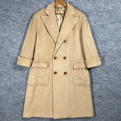 VINTAGE 70s 80s Polo Ralph Lauren Camel Hair Coat Womens Size 6 Double Breasted - Image 1 of 4