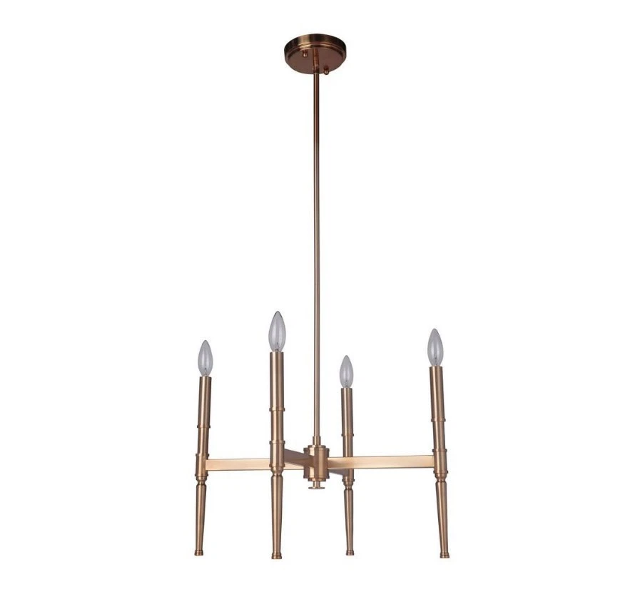 Araña Ella 4 luces 25-1/2" W de latón hecha a mano 44624 con tonos de lino blanco Foto 1 de 1