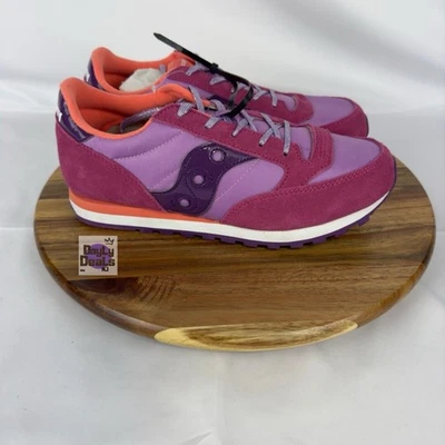 Saucony Jazz Low Pro Suede PinkPurple Athletic Shoes Training Mens/Youth Size 5 - Image 1 of 4