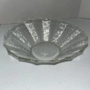 Vintage Crystal Clear Glass Dewdrop by Jeanette Glass 10”D Round Beaded Serving. - Picture 1 of 15