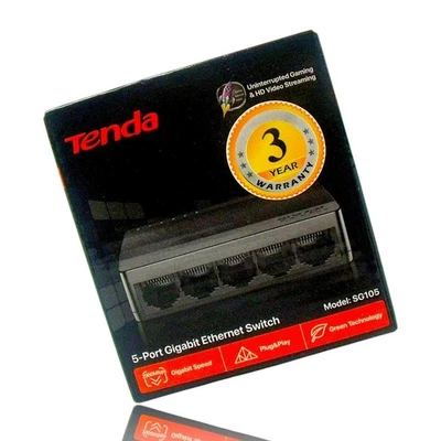 Tenda SG105M Gigabit Ports High-Speed Network 5-Port Ethernet Switch 1000Mbp New - Image 1 of 4