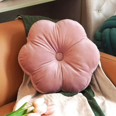 Cojín de almohada decorativo de terciopelo con forma de flor ultra suave lindo piso pi... Foto 1 de 4